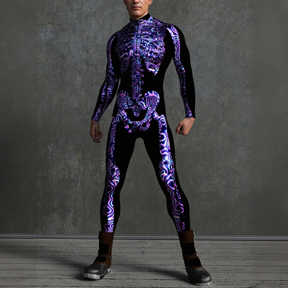 Men's Psychedelic Skeleton Bodysuits