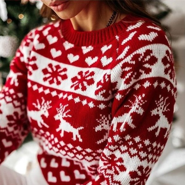 Reindeer Nordic Knit Ugly Christmas Sweater