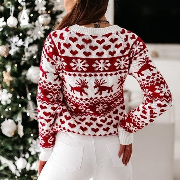 Reindeer Nordic Knit Ugly Christmas Sweater