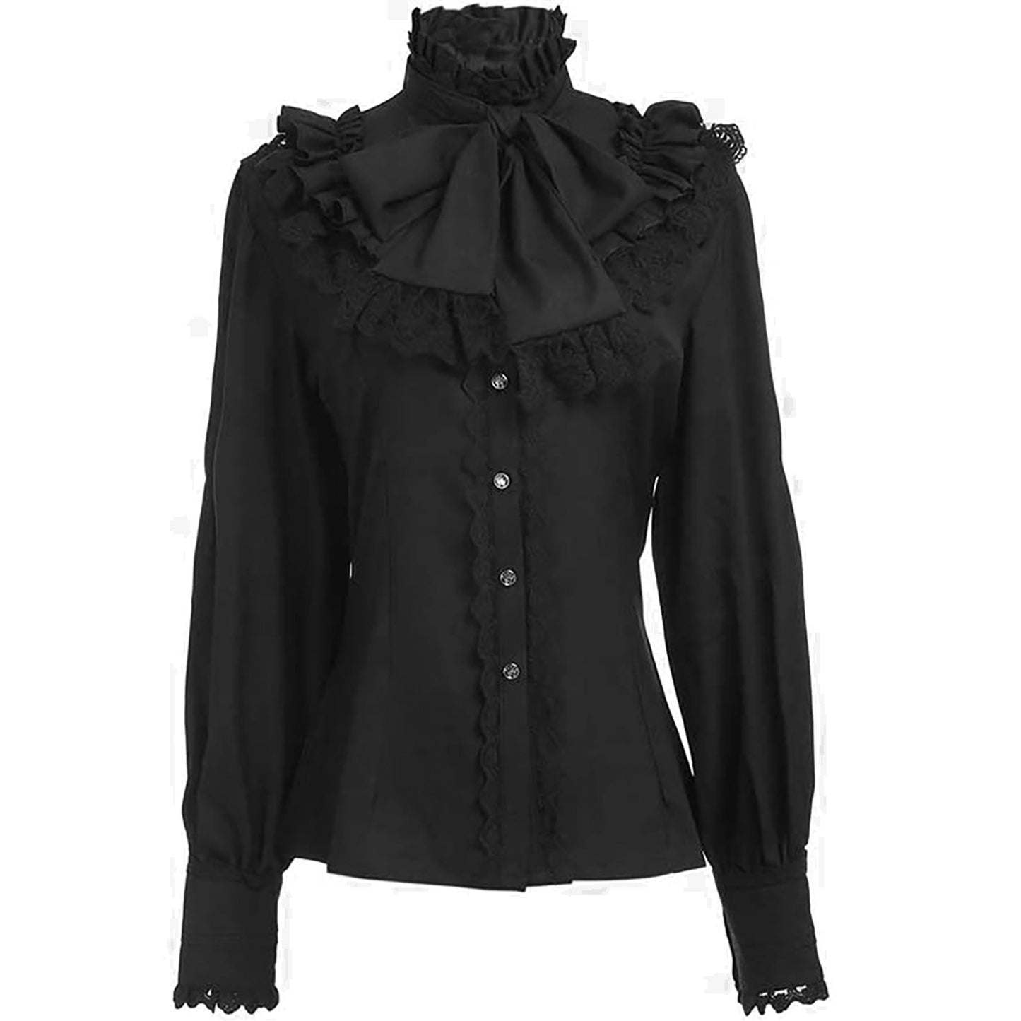 Retro Vintage Rokoko Prinzessinnen Stil Rüschenärmel Bluse