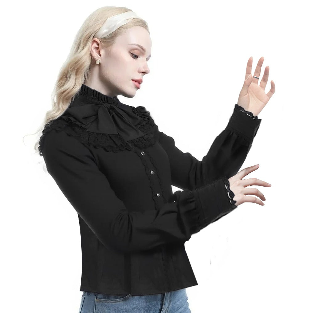 Retro Vintage Rokoko Prinzessinnen Stil Rüschenärmel Bluse