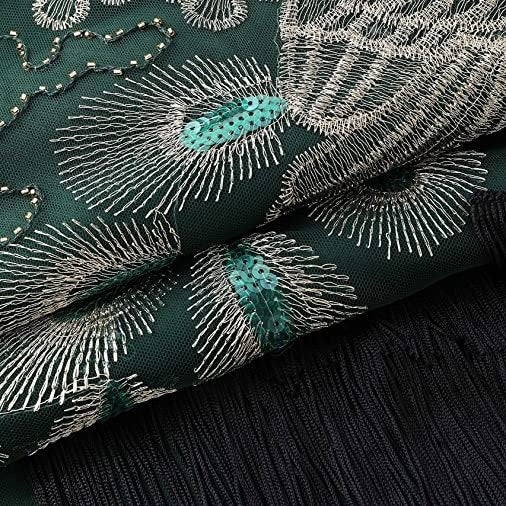 Green Tassel Peacock Flapper Dress with Accessories Set