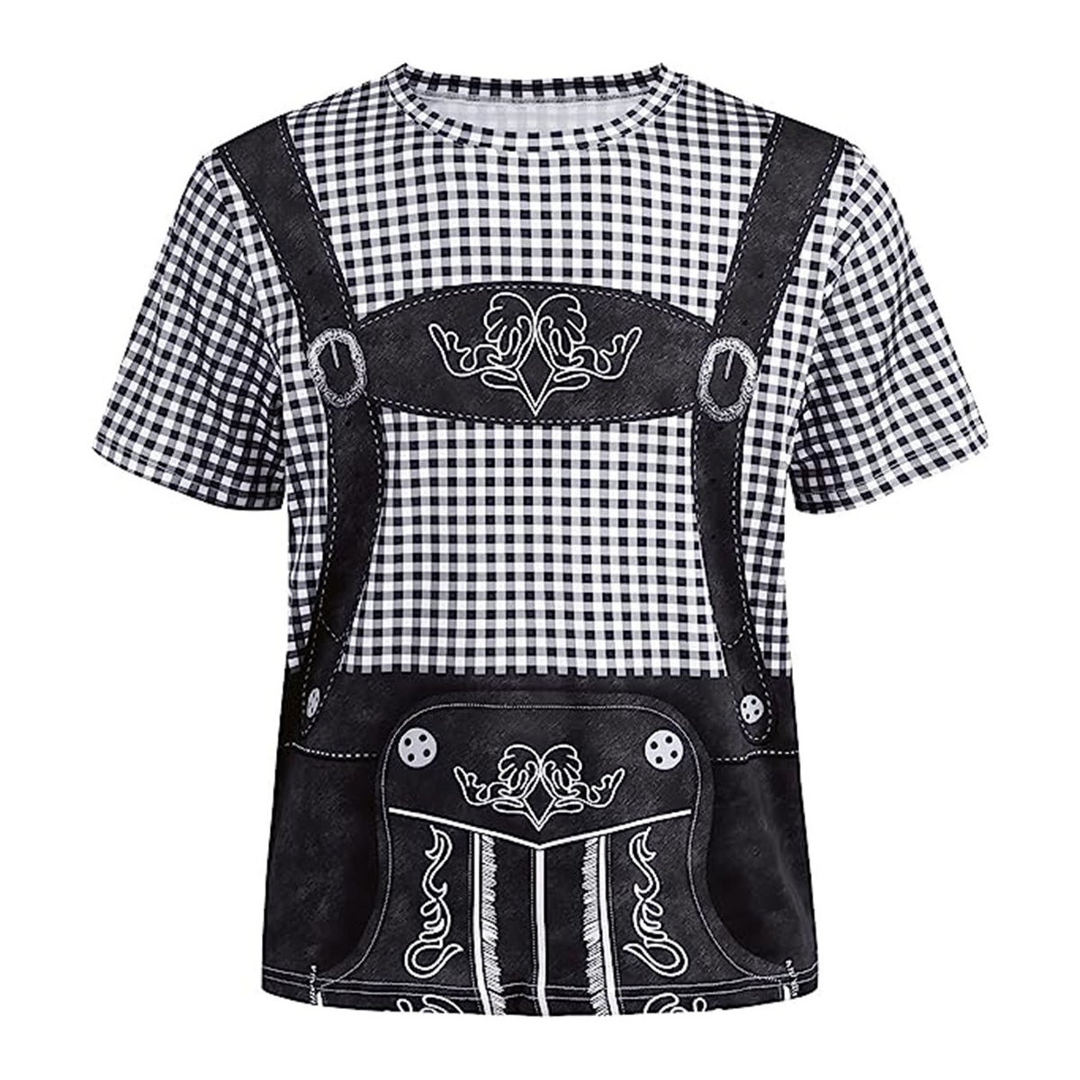 Bayerisches Bierbauch-Lederhosen-Print-T-Shirt