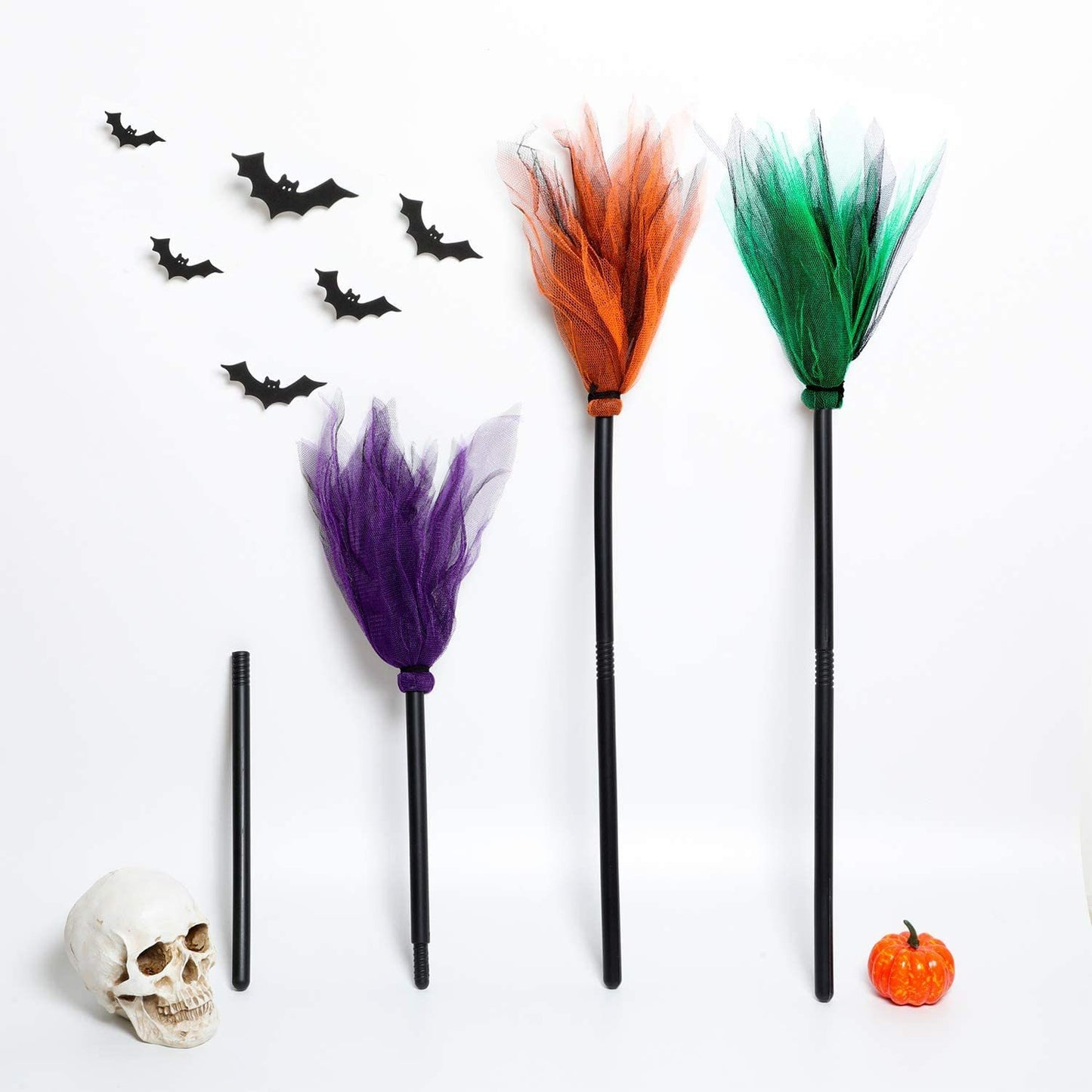 Witch Broomstick Halloween Prop Tulle