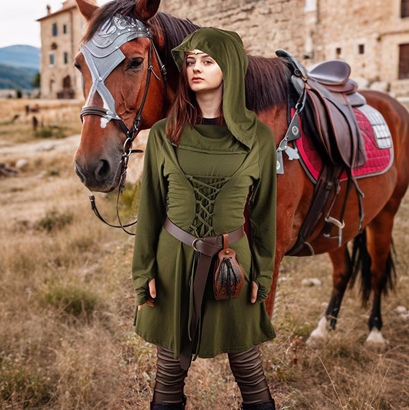 Medieval Fantasy Hooded Dress - Retrorobe