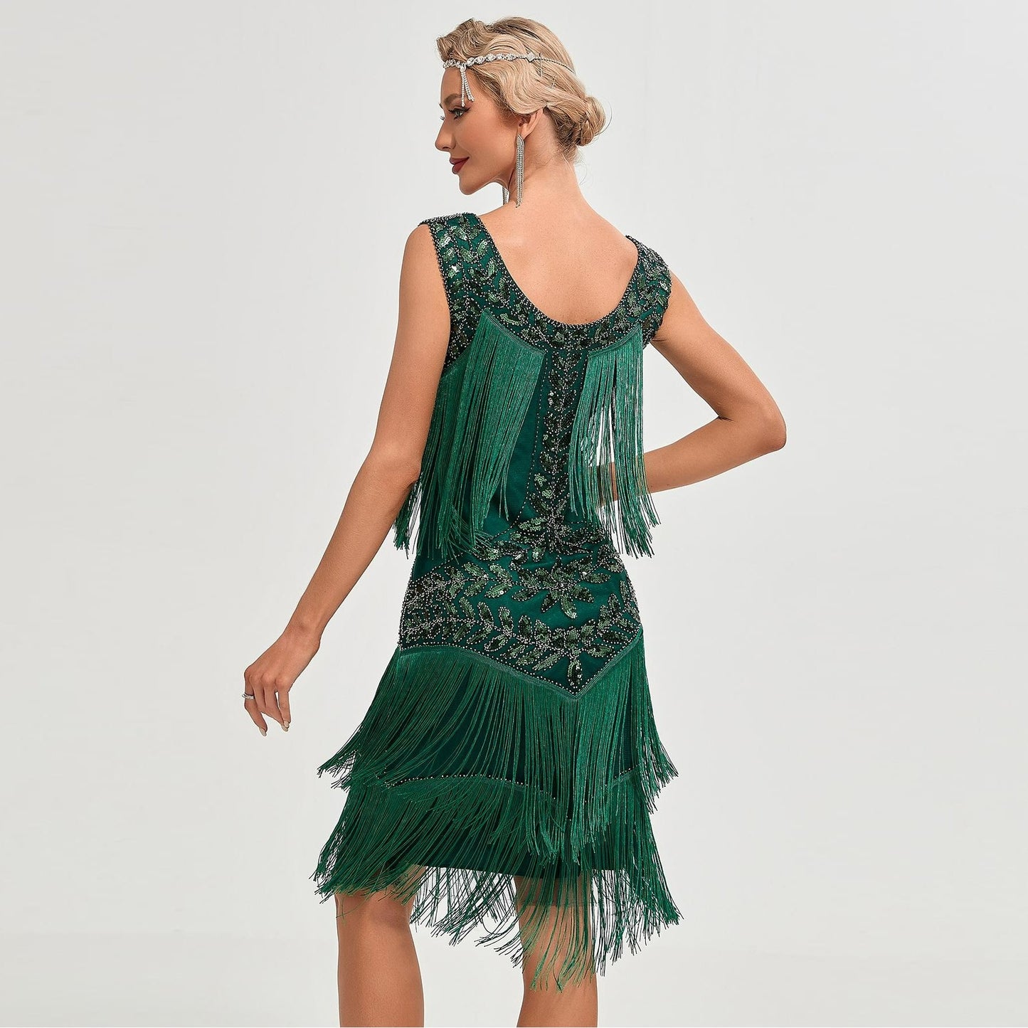 1920s Green Flapper Dress