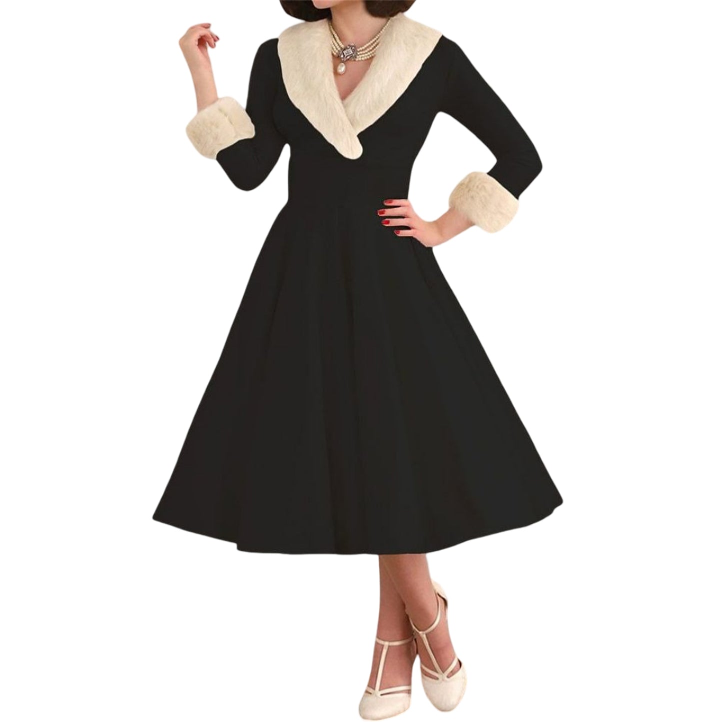 Christmas Retro Mrs. Claus A-Line Dress