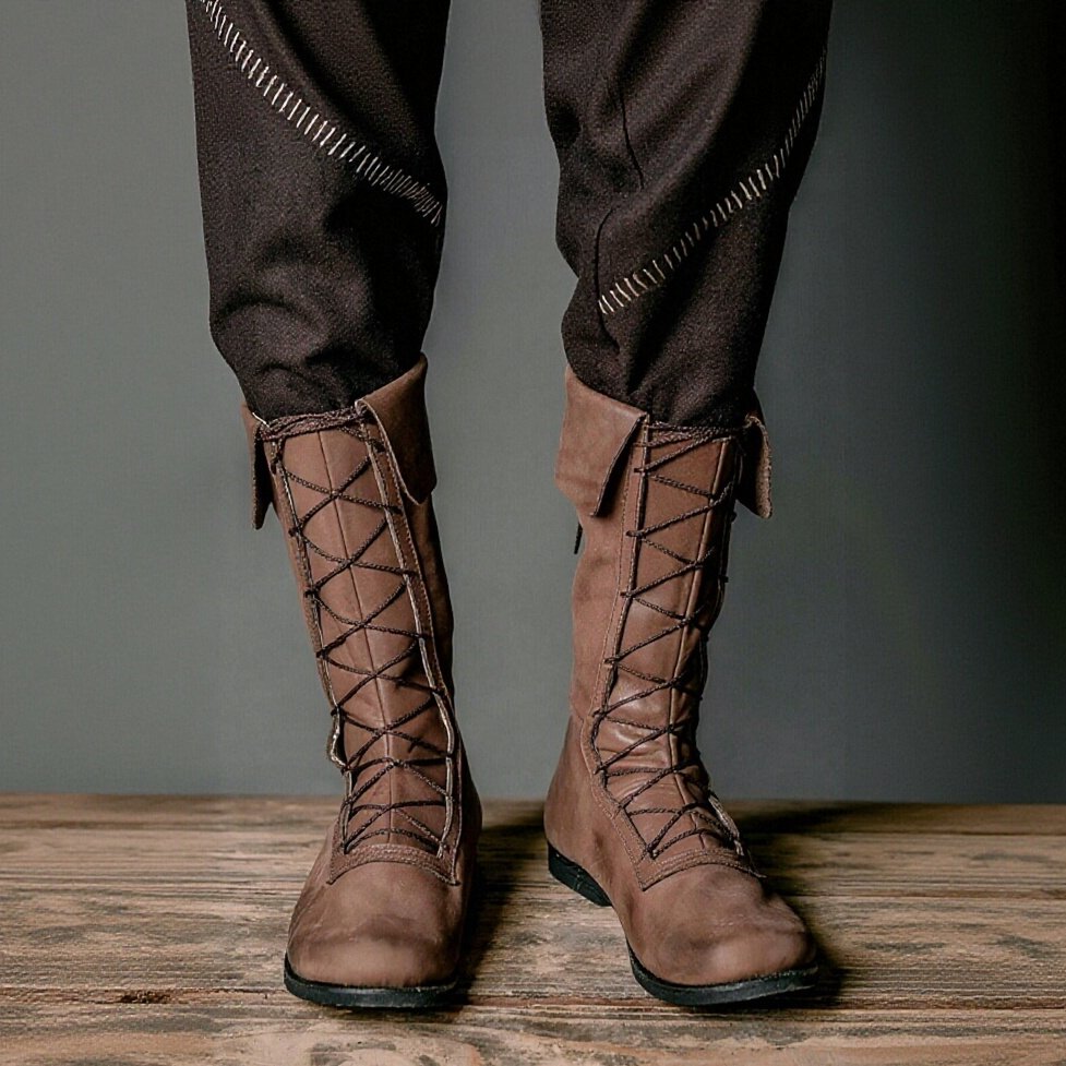 Medieval Laced High Boots