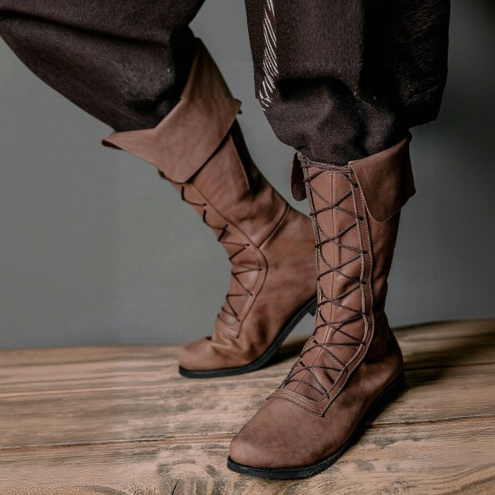Medieval Laced High Boots