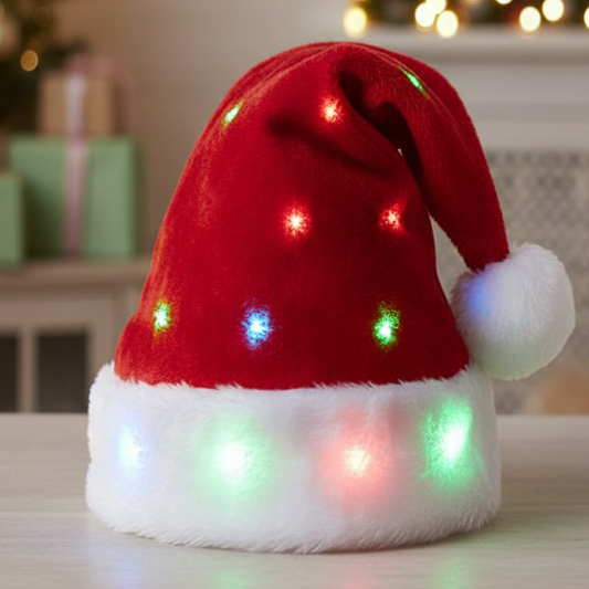 Light-Up Plush Santa Hat