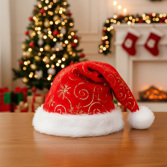 Christmas Sequin Snowflake Santa Hat