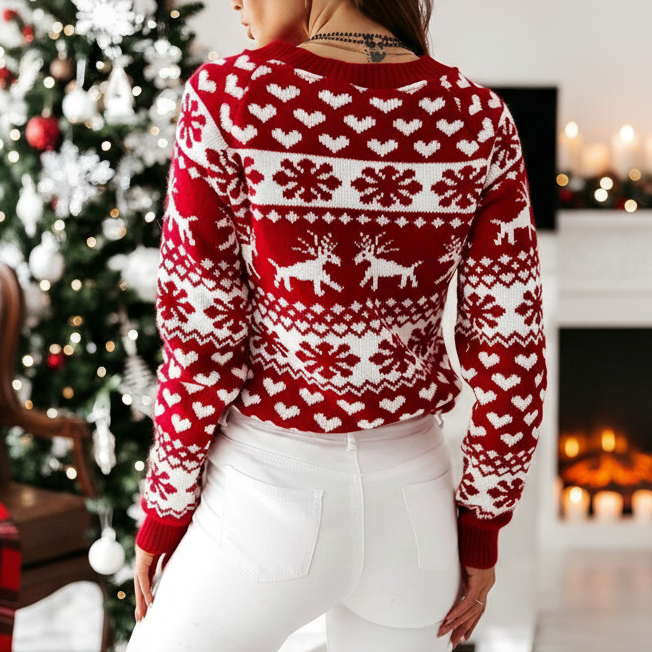 Reindeer Nordic Knit Ugly Christmas Sweater