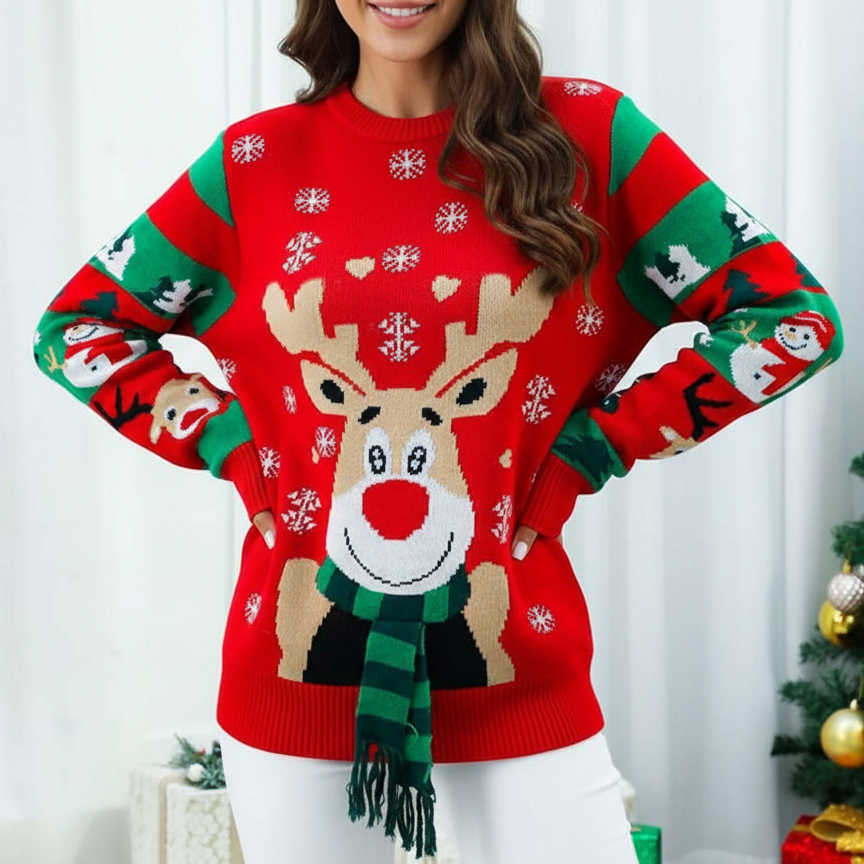 Jolly Rudolph Ugly Christmas Sweater