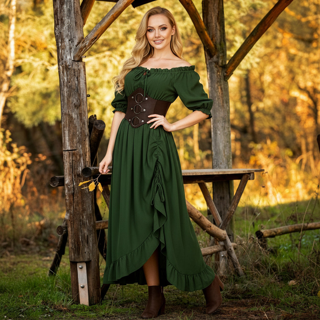 Renaissance Fairy Costume Dress with Corset & ACCs for Ren Faire retrorobe Renaissance Fairy Costume Dress with Corset & ACCs for Ren Faire retrorobe