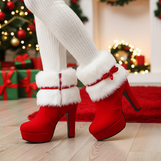 Retro Christmas High Heel Boots 12CM