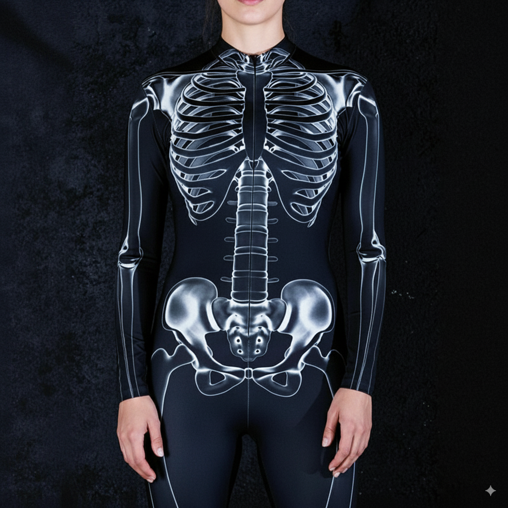 Women's Skull Skeleton Full Body Suit