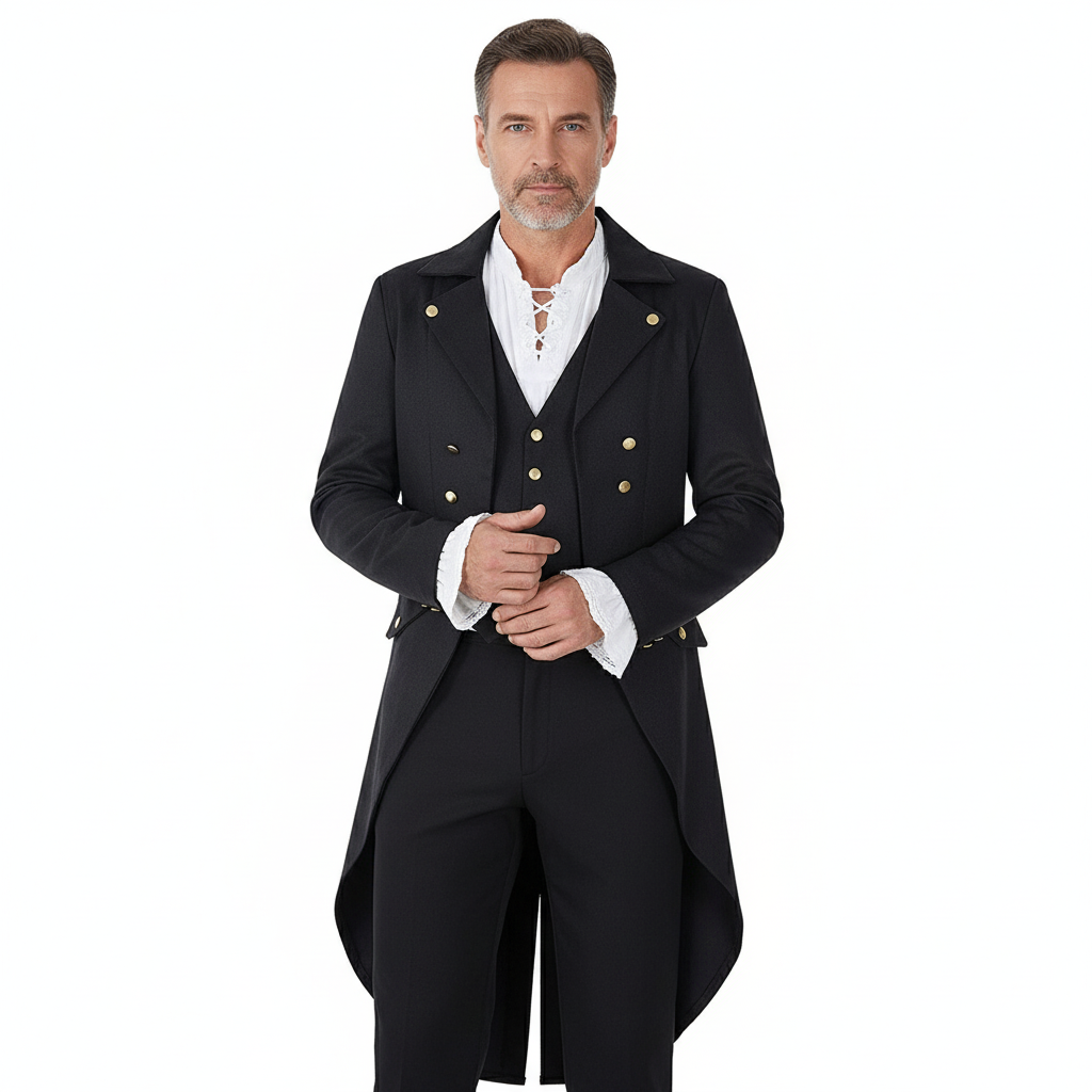 Men's Steampunk Solid Color Tailcoat