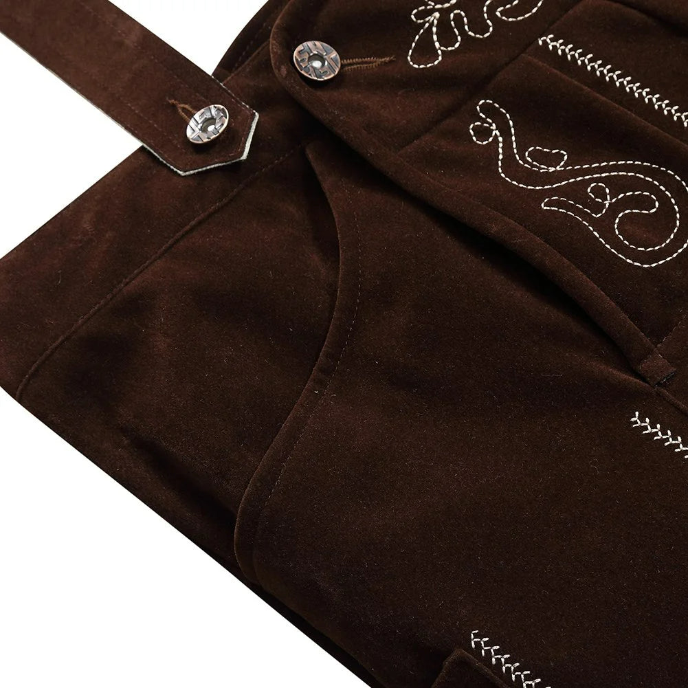 Men's Oktoberfest Embroidered Lederhosen Shorts