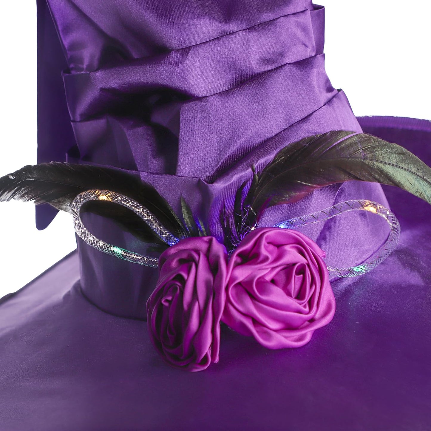 LED Light Up Witch Hat with Fringe Veil
