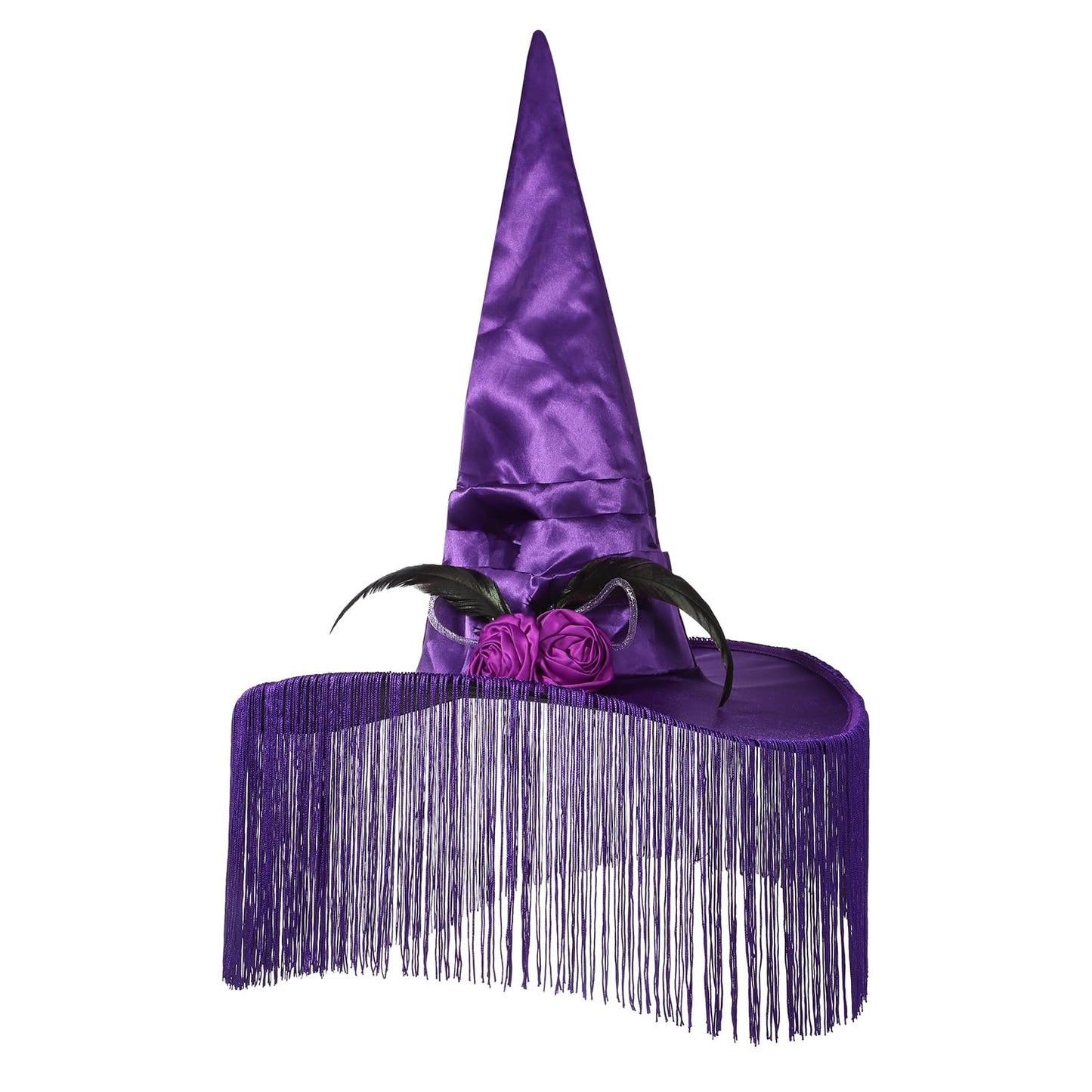 LED Light Up Witch Hat with Fringe Veil