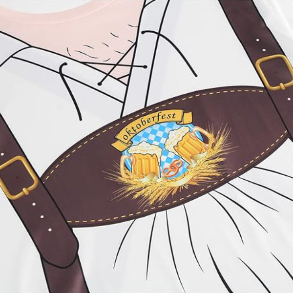 Bayerisches Bierbauch-Lederhosen-Print-T-Shirt