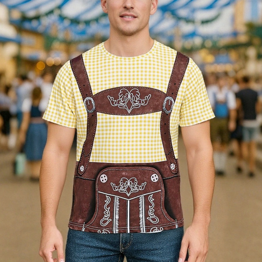 T-Shirt mit Oktoberfest-Lederhosen-Print
