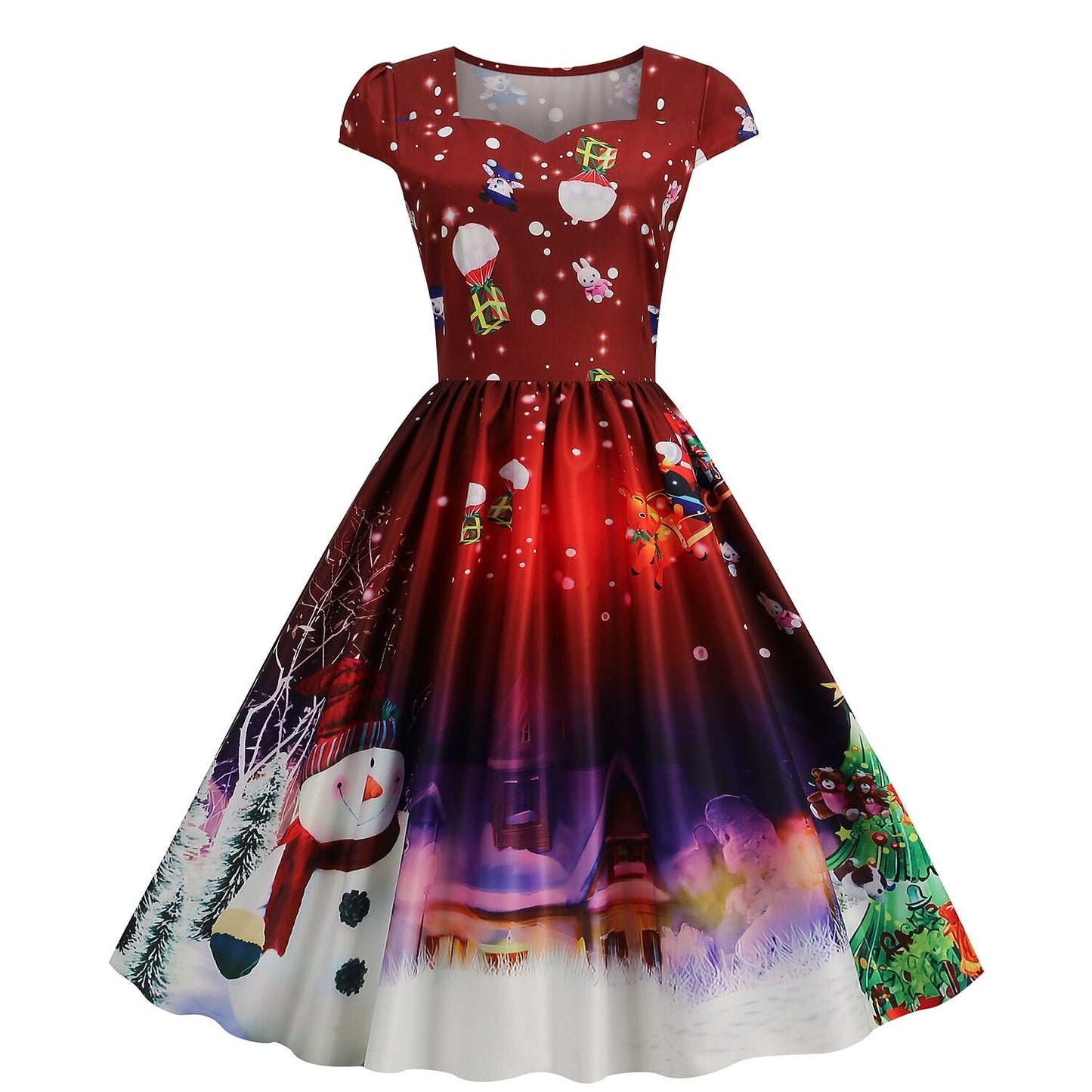 Christmas A-Line Graphic Dress