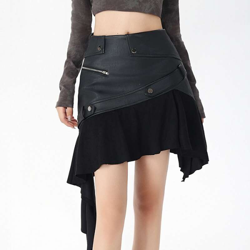 Gothic Punk Asymmetrical Skirt - Retrorobe