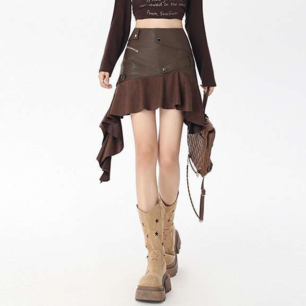 Gothic Punk Asymmetrical Skirt - Retrorobe