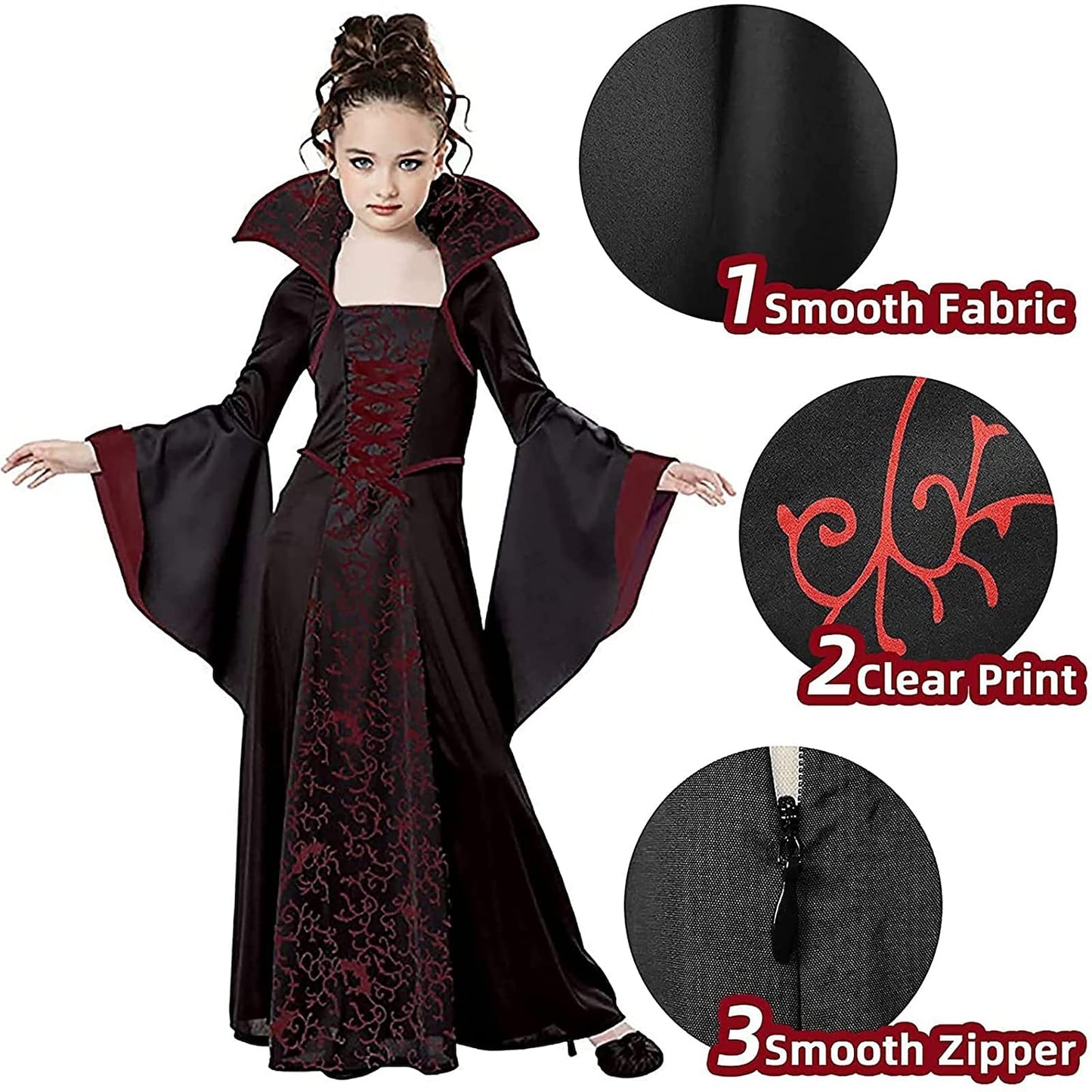 Halloween Retro Vintage Girls' Dress Costume