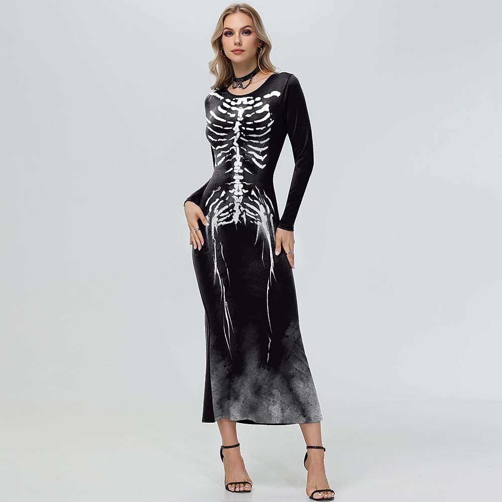Skull Skeleton Halloween Dress