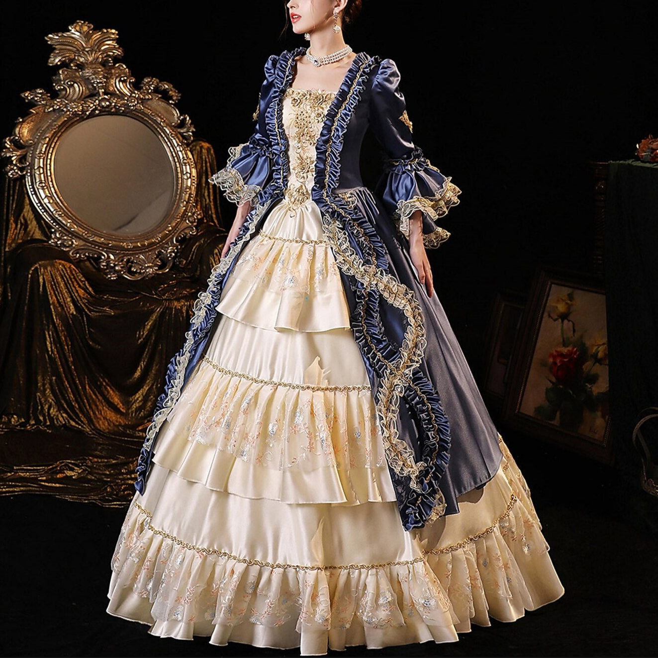 Rococo Polonaise Robe à la Française