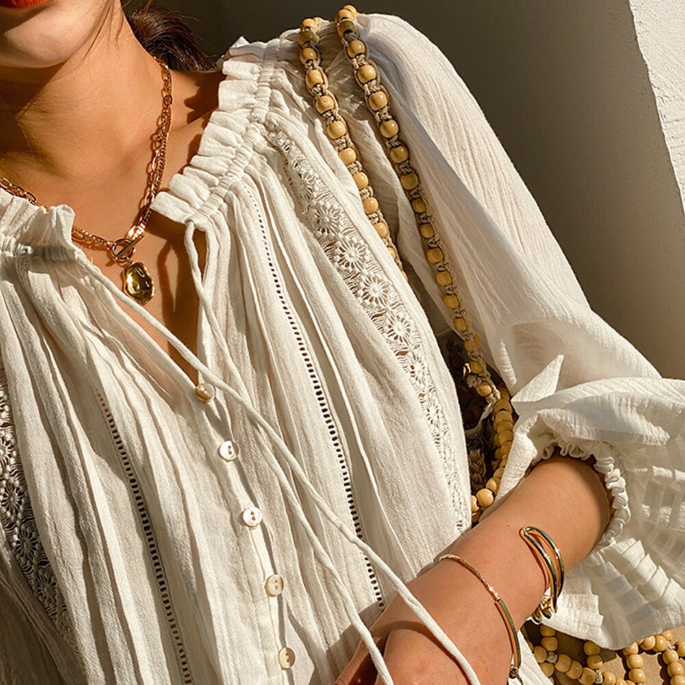 Classic Pleated Bohemian Blouse - Retrorobe