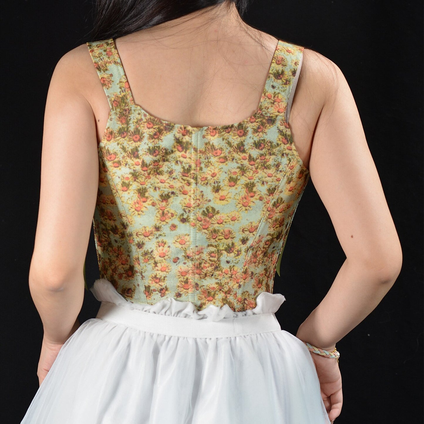 Floral Victorian Corset Painting Bustier - Retrorobe