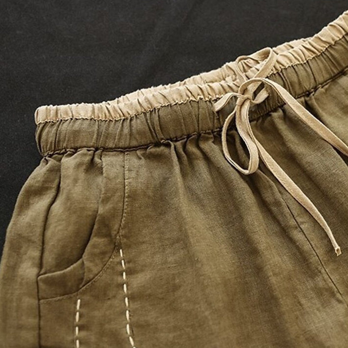 Classic Linen Loose Pants with Pocket - Retrorobe