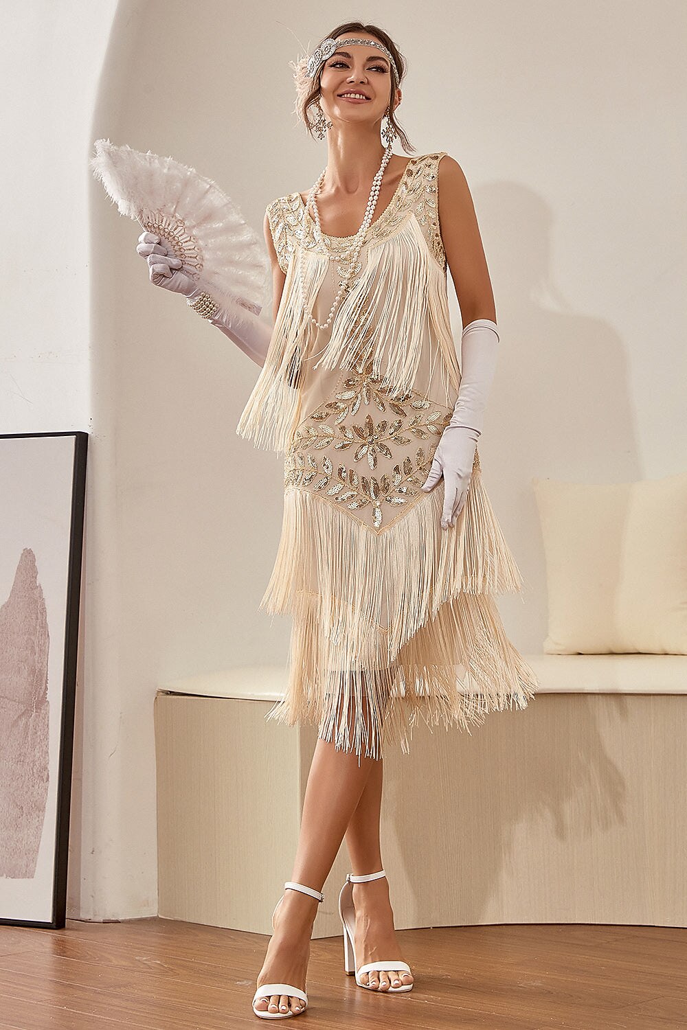 Champagne Flapper Dress