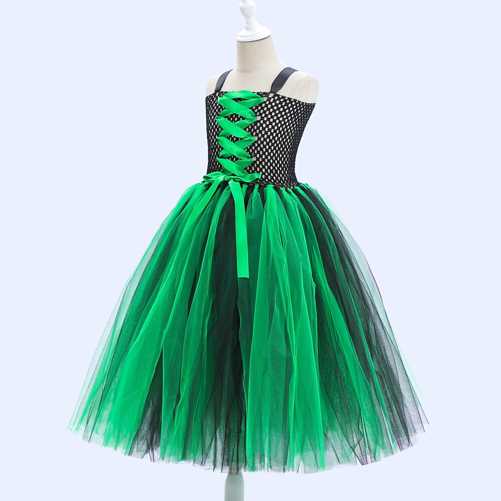Witch Halloween Green Dress Costume