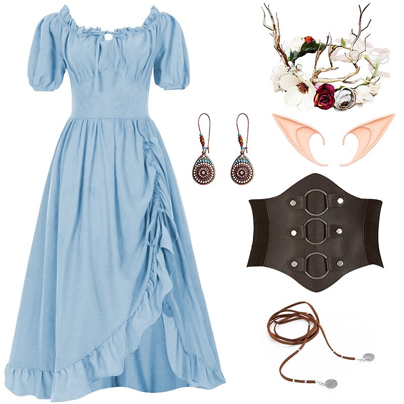 Renaissance Fairy Costume Dress with Corset & ACCs - Retrorobe