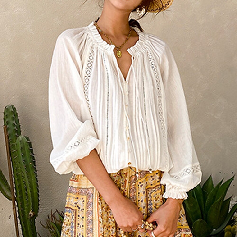 Classic Pleated Bohemian Blouse - Retrorobe