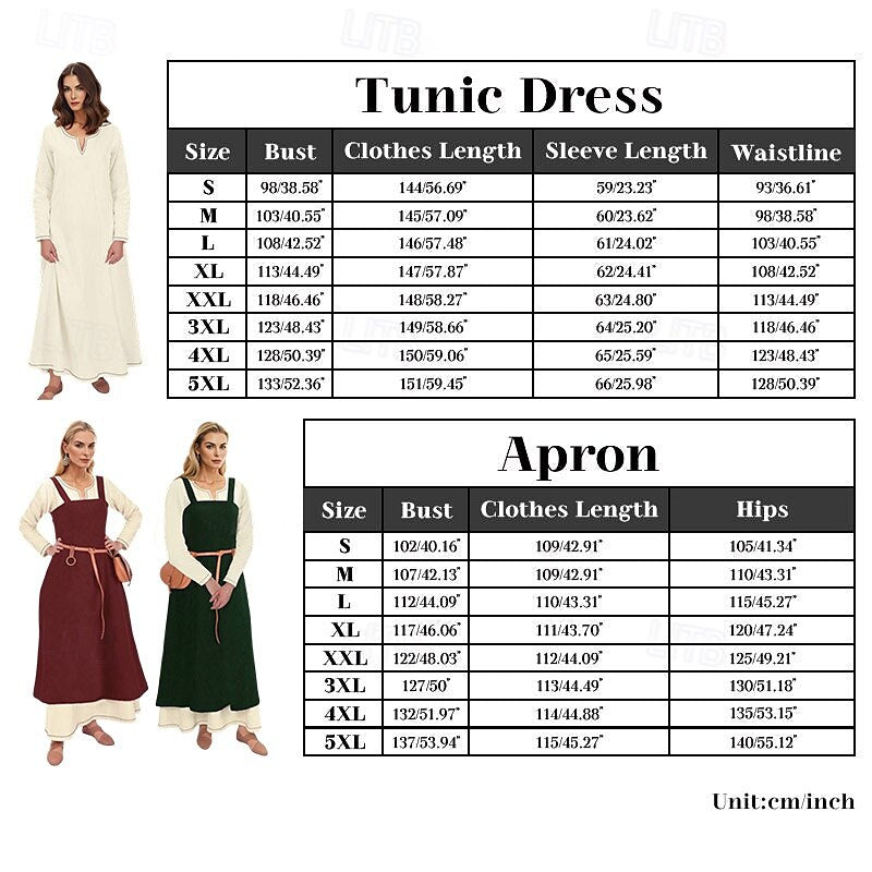 Viking Apron Overdress Tunic Set Dress