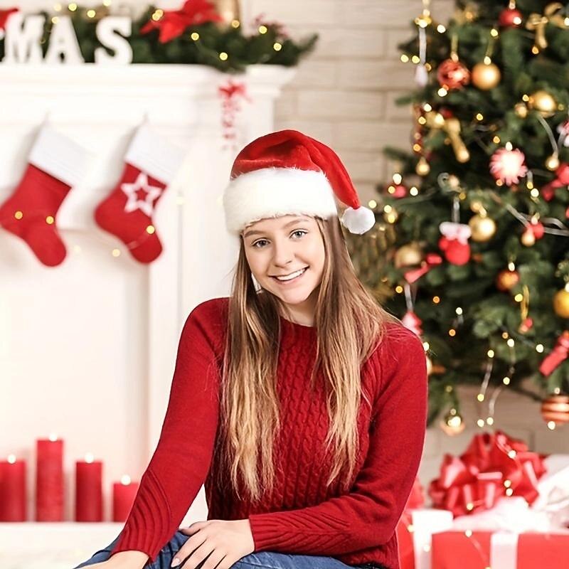 Christmas Plush Light-Up Santa Hat