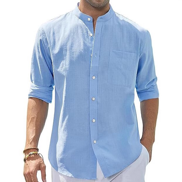 Men's Oktoberfest Solid Band Collar Shirt