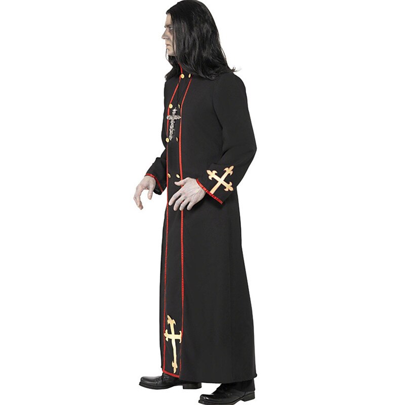 Men's Gothic Evil Priest Costume for Halloween