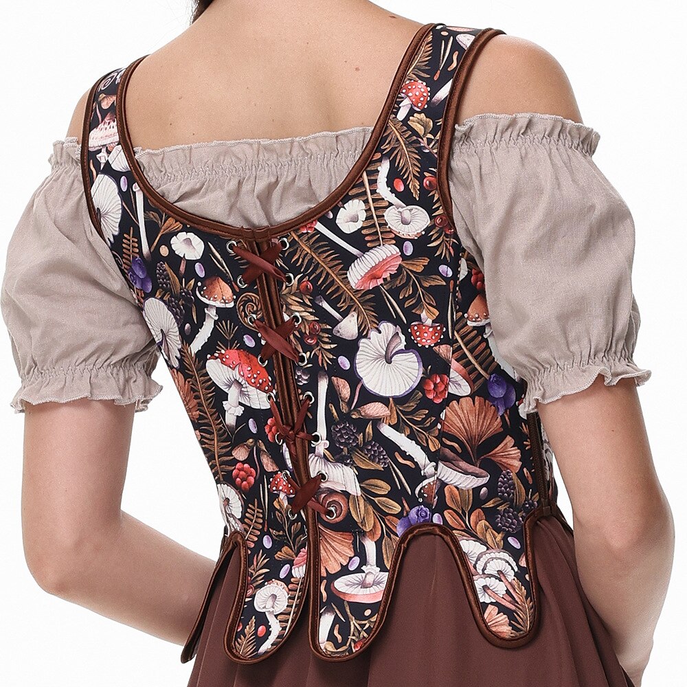 Renaissance Tie-Shoulder Corset U-Back - Retrorobe