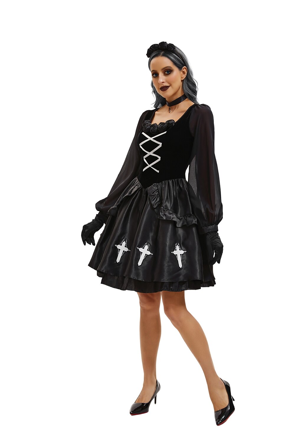 Gothic Lolita Witch Vampire Velvet Cross