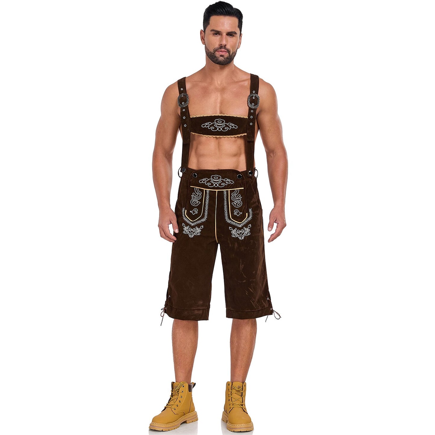 Oktoberfest Lederhosen Set with Shirt, Hat, and Socks