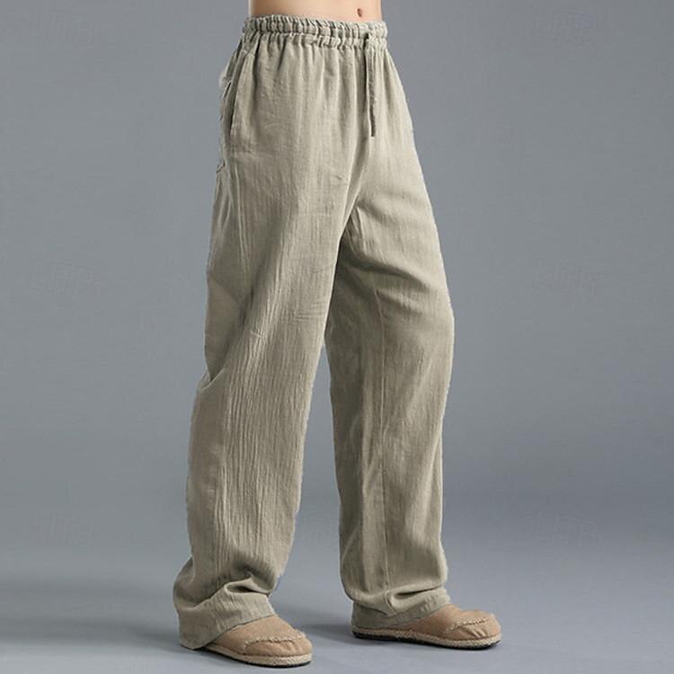 Classic Medieval Straight Leg Cotton Linen Trouser - Retrorobe