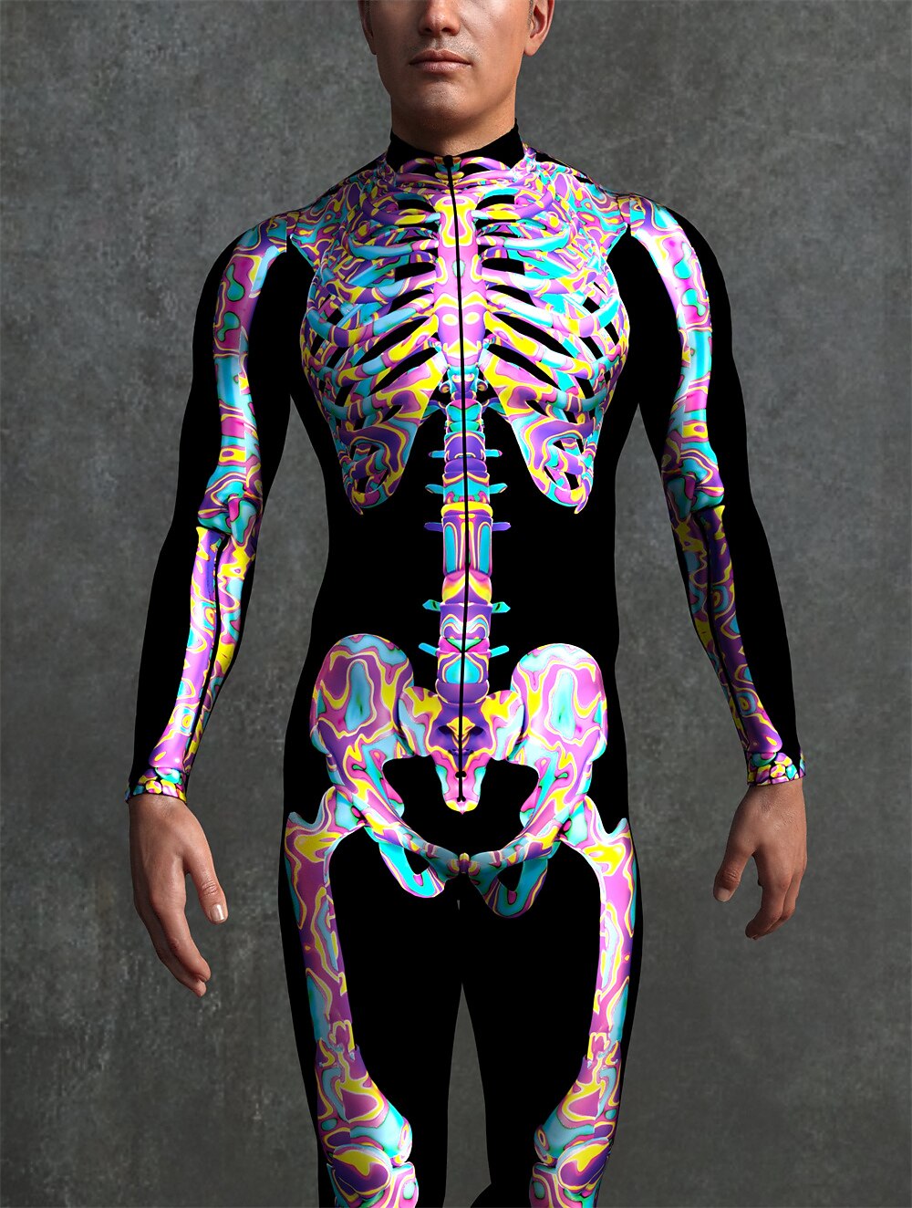 Men's Rainbow Skeleton Bodysuit