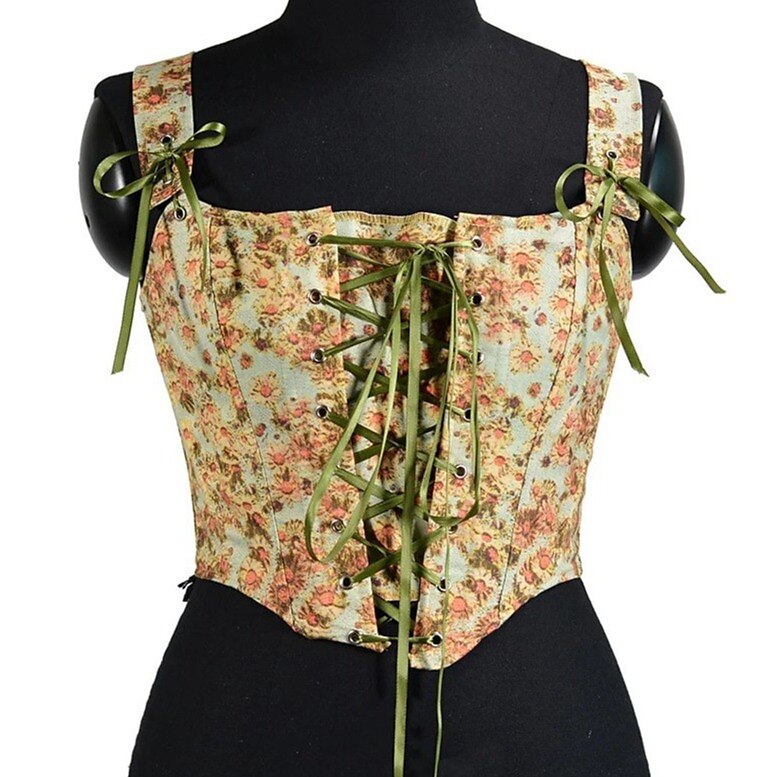 Floral Victorian Corset Painting Bustier - Retrorobe
