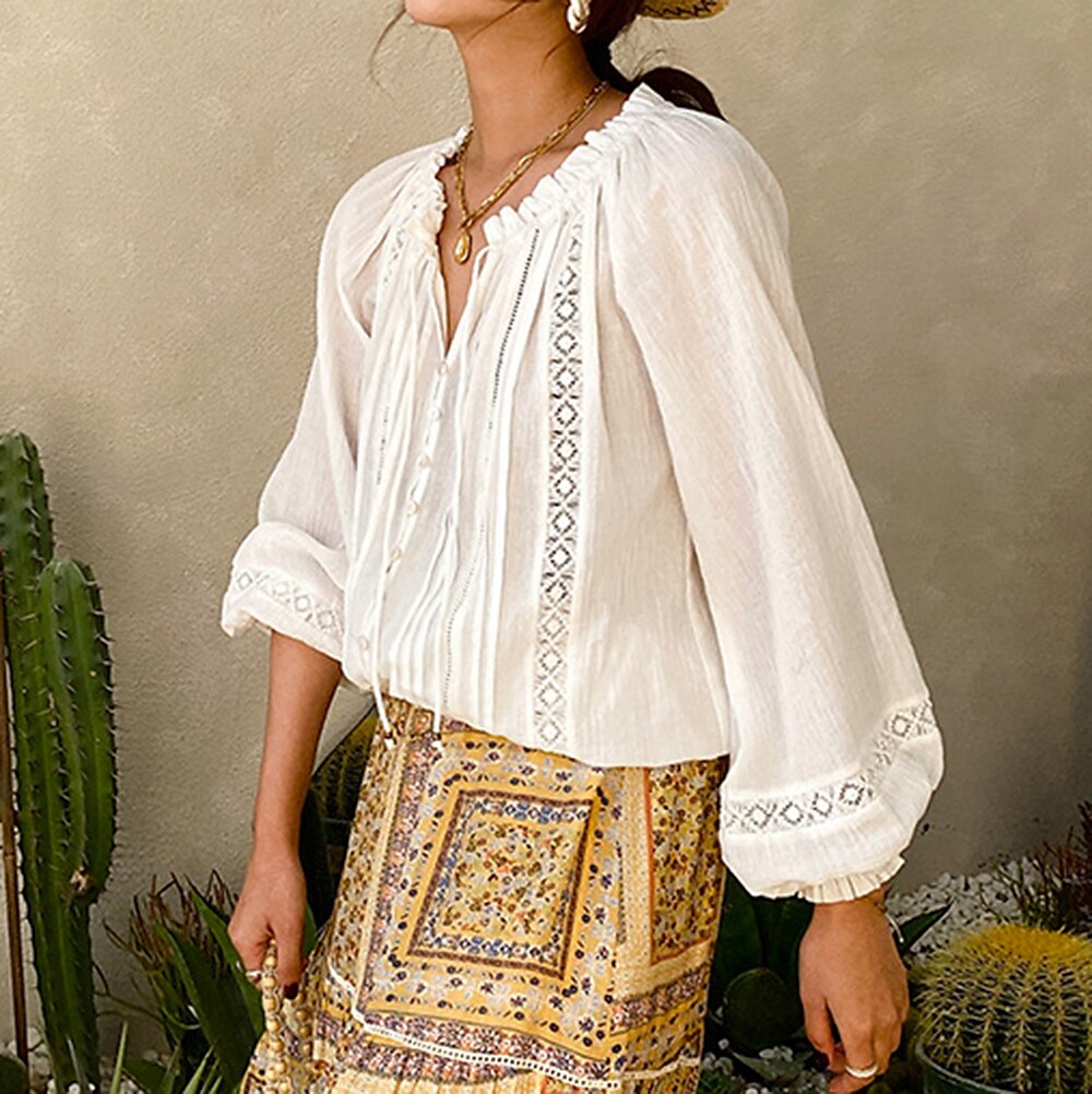 Classic Pleated Bohemian Blouse - Retrorobe